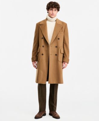 Men's Solid Wool Blend Modern-Fit Overcoat