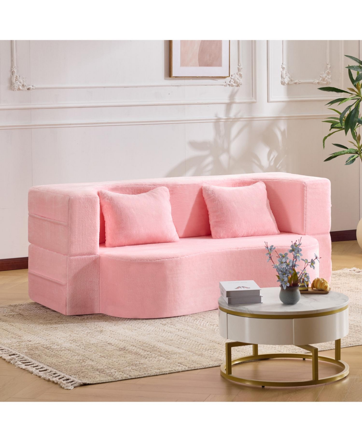 Streamdale Furniture 71" Folding Sofa Bed, Chenille Futon, Convertible