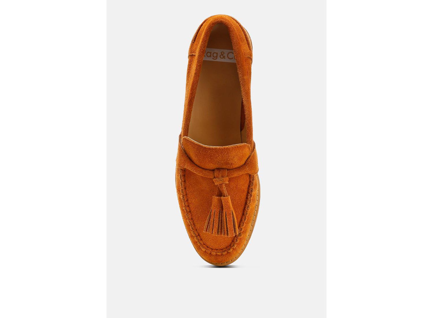 Rag and Co Womens Rhone Tassels Detail Suede Loafers