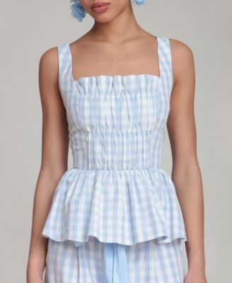 Women's Smocked Detail Peplum Top