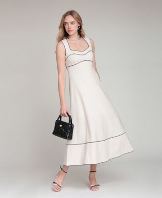 Women's Sweetheart Neck Midi Dress