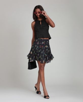 Women's Bias Ruffle Mini Skirt