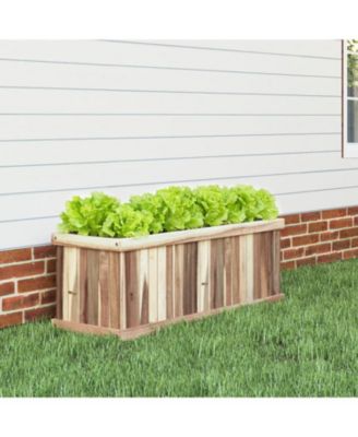 Wooden Rectangular Planter Box with Drainage