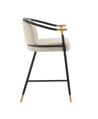 26" H Upholstered Counter Stool with Metal Frame (Set of 2)