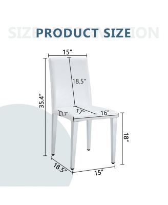 Two PU Dining Chairs with Silver Metal Legs (Set of 2)