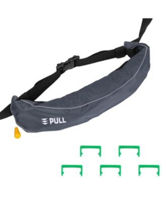 Manual Inflatable Belt Pack PFD for Adults, 105N Buoyancy, Adjustable Waist