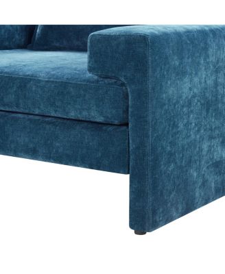 Chenille Upholstered Armchair with Wide Armrests