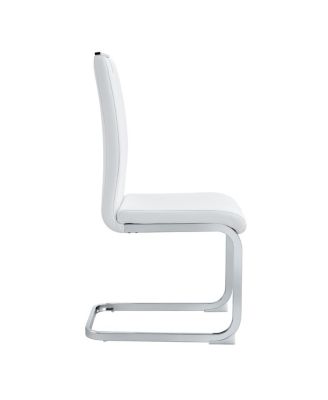 Set of 4 PU bow-shaped chairs for minimalist/contemporary homes.