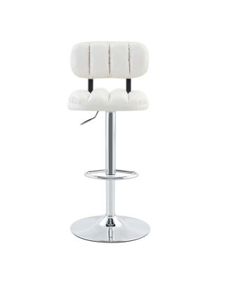 Streamdale  Furniture Set of 2 PU Leather Adjustable Bar Stools with Base & Footrest