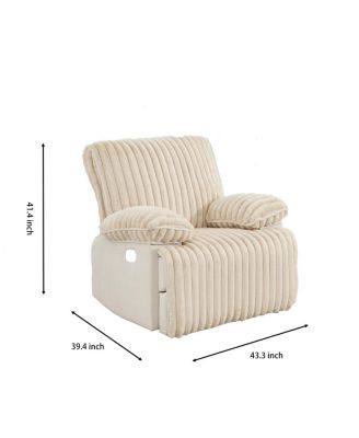 Manual Reclining Loveseat, Faux Fur Recliner Sofa with Hidden Cup Holders