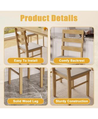 Scandinavian Style Dining Chairs with Upholstered Seat