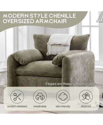 Modern Chenille Oversized Armchair Accent Chair.