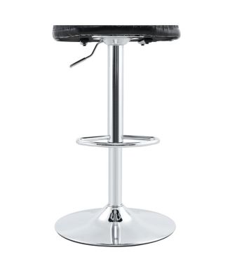 Leather Adjustable Bar Stools with Chrome Base
