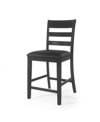 Farmhouse Upholstered Wood Counter Stools