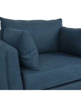 Fabric Club Chair with Birch Wood Legs