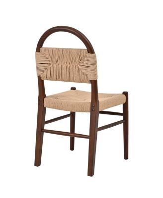 Streamdale Modern Woven Dining Chair with Solid Wood Legs, Set of 2