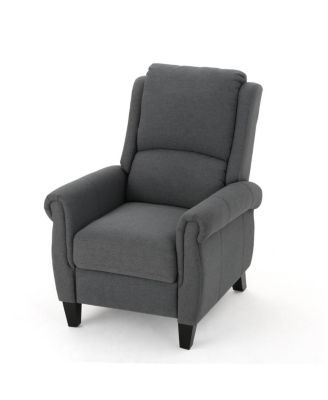Streamdale Cozy Charcoal Polyester Recliner with Rubber Wood Legs