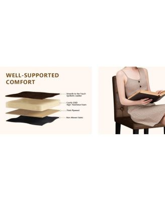 4-Pack Suede Dining Chairs with Button