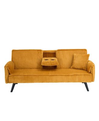 Minimalist straight-line corduroy sofa for living room and bedroom