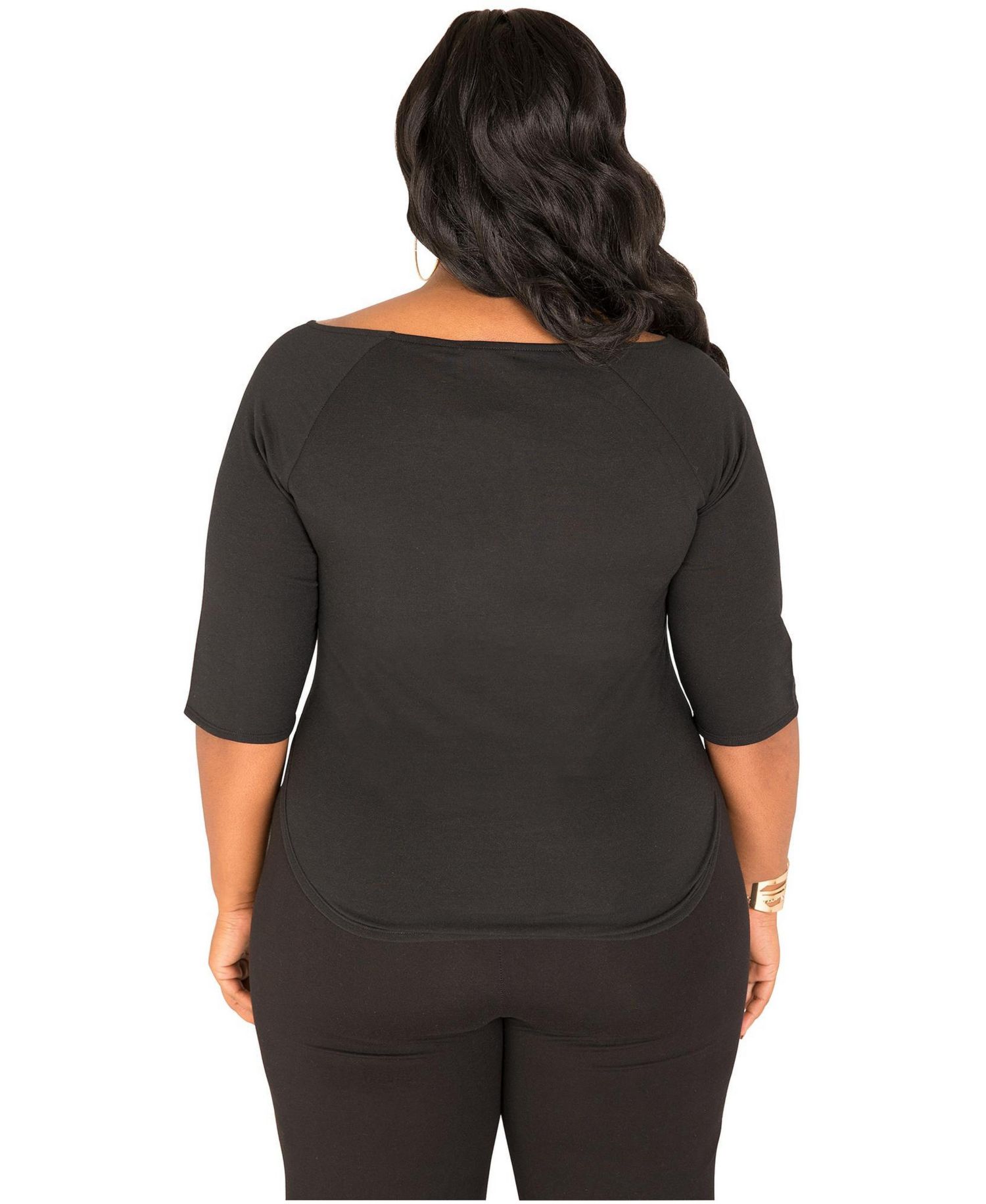Plus Size Zipper Shoulders Short Sleeve T-Shirt