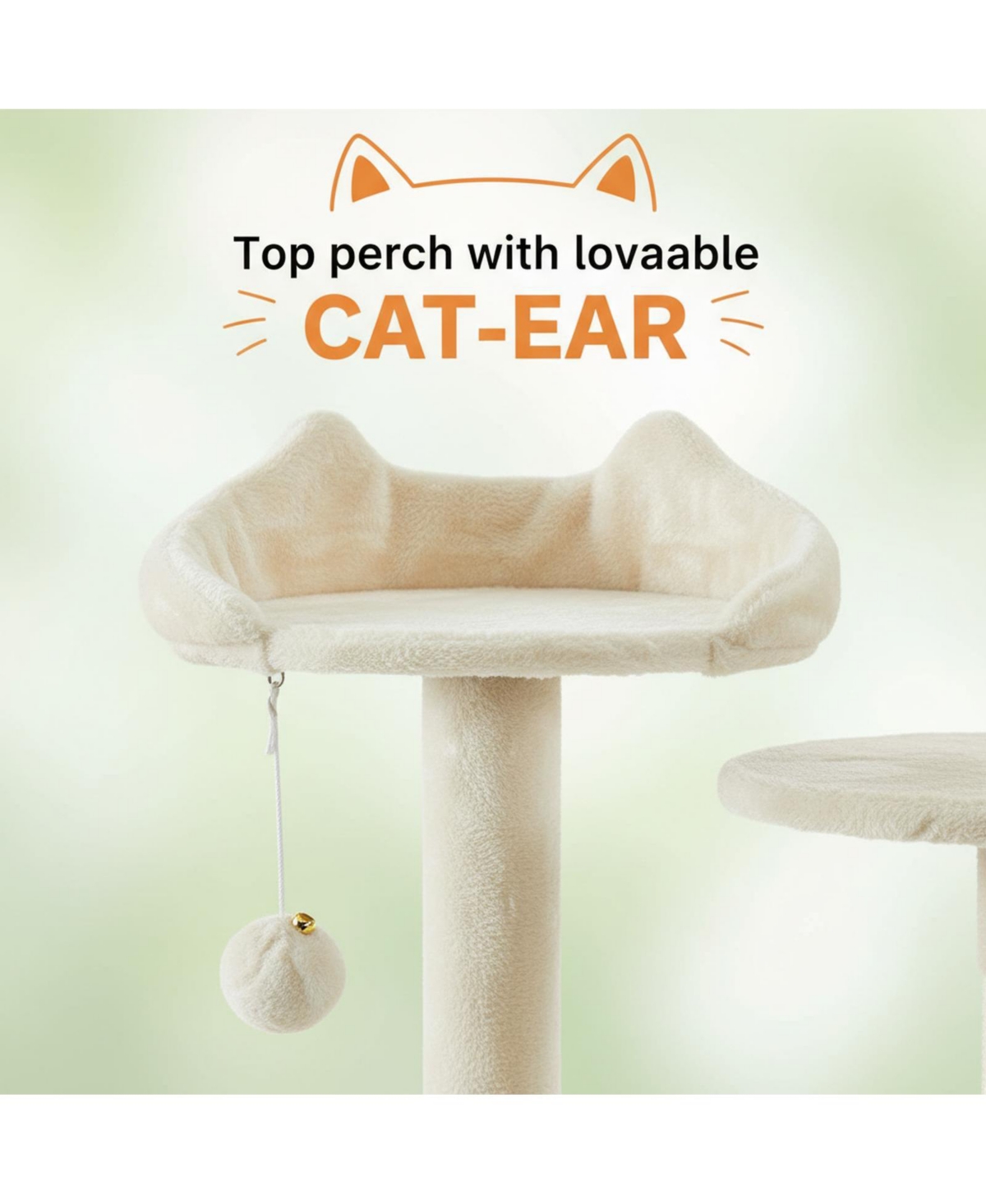 Aronkl Multi-level Cat Tree Tower with Cat-ear Perch 2 Caves Sisal Posts Climbing Ladder Replaceable Balls Pet Activity Center