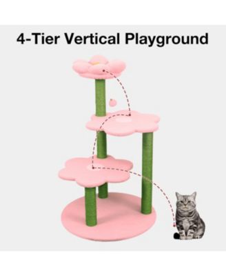 Multi-Level Cat Tree with Removable Perch & Scratching Posts – Includes Hanging Toy