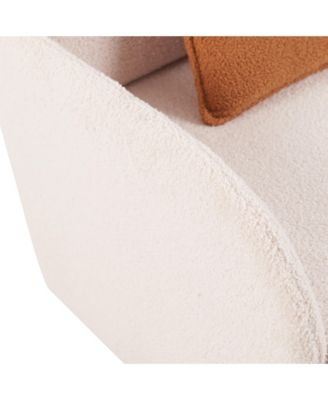 Cream White Sherpa Armchair – 2-in-1 Pet Friendly Furniture with Lumbar Pillow