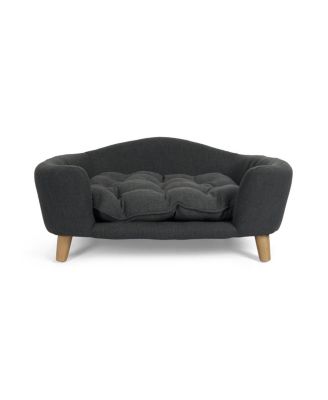 Corduroy Dog Sofa with Rubber Wood Legs for Small Breeds