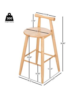  Grove Indoor Rubberwood Barstool, Natural Finished, Set of 2