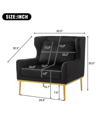 Modern Velvet Accent Armchair