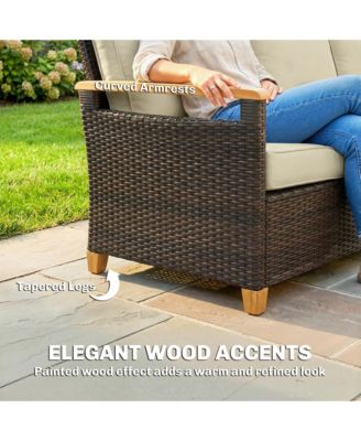 3 Seater Outdoor Couch Sofa with Cushioned Wide Seats