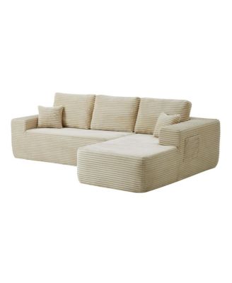 104" Cloud Sectional Sofa with L-Shape Chaise & Side Pockets