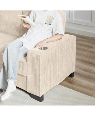  83.86" Corduroy Modern Compressed 3-Seater Sofa