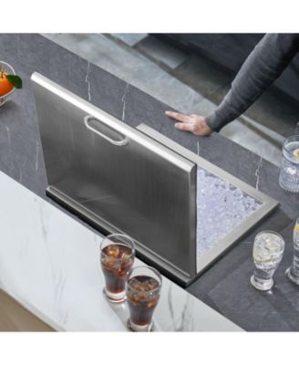 20 x 16 x 13 Inch Drop-In Stainless Steel Ice Chest, 40 Qt with Hinged Lid