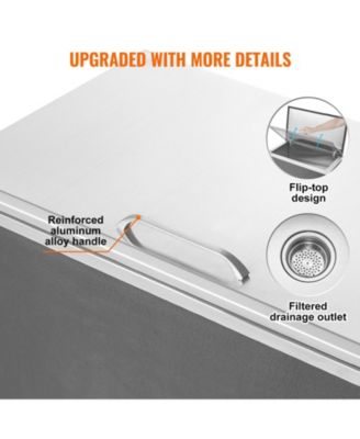 24 x 20 x 15 Inch Drop-In Stainless Steel Ice Chest, 40 Qt with Hinged Lid