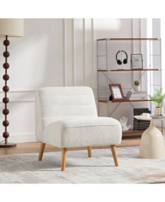 Modern Chenille Accent Chair - Ivory