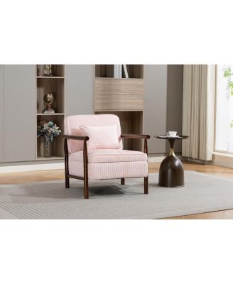 Storage Chair, Mid Century Modern Accent Chair with Wood Frame