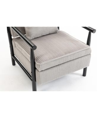 Storage Chair, Mid Century Modern Accent Chair with Wood Frame