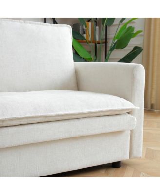 140" U-Shaped Modular Chenille Cloud Couch, 6-Seater Sofa w/ Ottoman