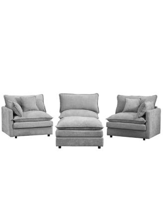 Streamdale Modular Sectional Sofa, 102" L-Shaped Couch Set with Movable Ottoman