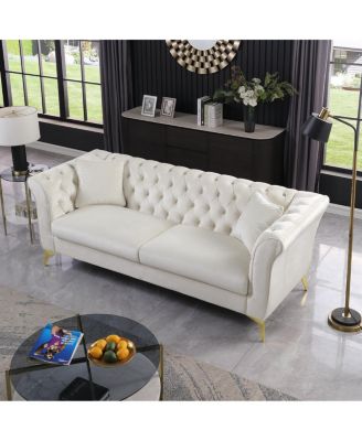 Streamdale Chesterfield Stanford Sofa, Tufted, Wrinkled Fabric, Loverseater