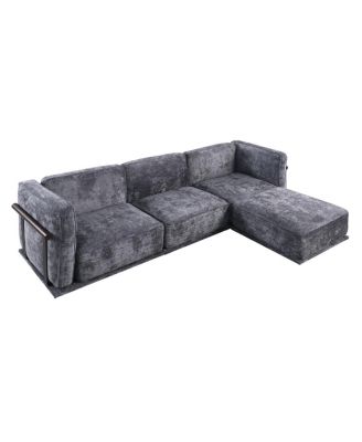  Fashionable modular chenille sofa with iron and wood frame