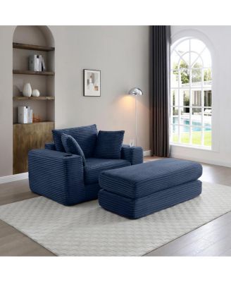  52.4" Boneless Chaise Lounge Indoor Oversized Cloud-Like Cozy Modular 3-in-1 Sofa Bed