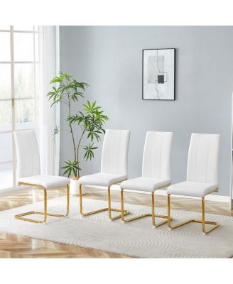 2-Pack PU Upholstered Dining Chairs with Legs
