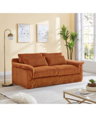  74" Cloud Corduroy Loveseat Sofa, Modern Comfy 2-Seater Couch for Small Spaces,