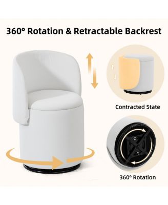Stylish Swivel Barrel Chair with Storage & Free Cat Bed