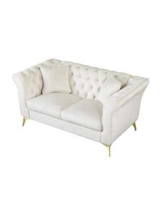 Chesterfield Stanford Sofa, Tufted, Wrinkled Fabric, Lover seater