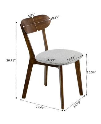 Solid Wood Dining Chairs Set of 2, Mid Century Modern Upholstered Kitchen Chair