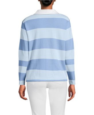 Women's Long Sleeve Mariner Johnny Collar Polo Tops