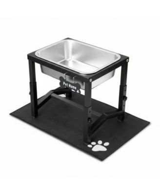 Elevated Dog Water Bowl 4 Adjustable Heights Stainless Steel Stand for Breeds Joint Support